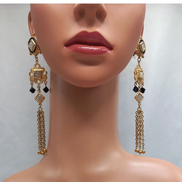 GERARD YOSCA Earrings Runway Statement Glamour 6" - Picture 1 of 12